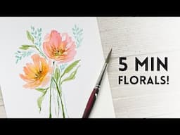 5 min Florals Challenge | Loose Watercolor Flowers