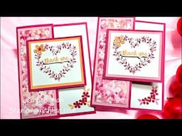 Heart Shaped Bloom Impressions Fun Fold Cards!