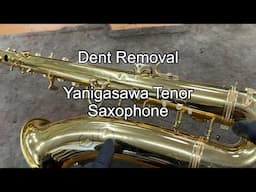 Removing Dents From Yanigasawa Tenor Saxophone, band instrument repair