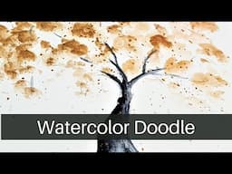 Golden Watercolor Tree - Painting with Gold | How to paint easy Abstract Watercolor for Beginners