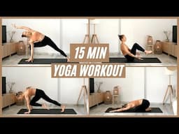 15 MIN FULL BODY YOGA WORKOUT - to relax, stretch and strenghten your body🧘🏼‍♀️✨