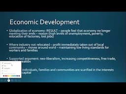 Economic Community Development. Dimensions of community development...