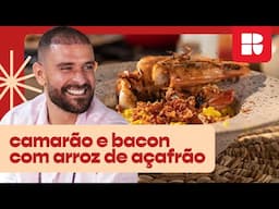 Aprenda a fazer camarão enrolado no bacon com arroz de açafrão | Diogo na Cozinha | Receitas