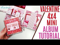 Valentines Day 4x4 Mini Album TUTORIAL, All Cardstock Mini Album NO CHIPBOARD Album Tutorial