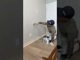 Hand brushing interior trim and walls. FrogTape Yellow for perfect lines. #handbrush #homefix