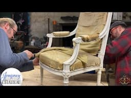 French Chateau Furnishings - Reupholstering an Antique Chair