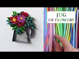 How to quill a jug of garden flowers - Paper Card Making