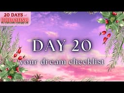 Your Dreaming Checklist ✦ 20 Days of Dreaming ✦ Day 20