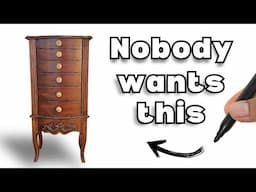 Transform an Old Jewelry Armoire | Moody Decoupage DIY Makeover