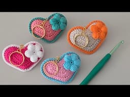 💝Creative Crochet Valentine Project: Heart Keychain Tutorial