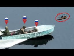 Horrible Attack! Ukrainian FPV drone brutally take out and sinks Russian soldiers fleeing on boat