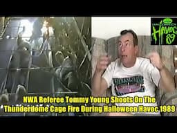 NWA Referee Tommy Young Shoots On The Thunderdome Cage Fire During Halloween Havoc 1989