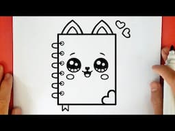 HOW TO DRAW A CUTE KITTY NOTEBOOK