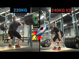 2 NEW PRs in One Session! | 240kg Deadlift x3 + 220kg Front Squat