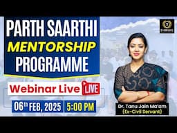 Parth Saarthi Mentorship Programme Live Webinar | Q/A Session |  Dr. Tanu Jain Ma'am | Tathastu ICS