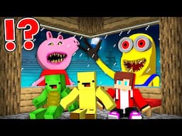 JJ and Mikey Found Scary Peppa Pig & Minion in Minecraft Maizen?!