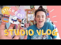 ✏️Studio Vlog  - 001 | 🐱 Testing my new printer, making stickers and designing new products! 🦕😊