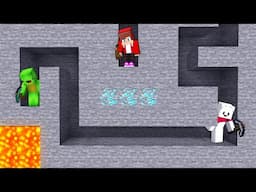 JJ vs Mikey vs Carrie SECRET TUNNEL Battle in Minecraft - Maizen