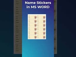 Name stickers in MS Word #shorts #learncomputerteluguchannel #viral