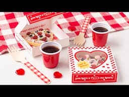 Mini Pizza Box Valentines Tutorial + DIY Mini Cookie Pizzas Topped with Candy!