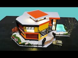 Easy DIY: Model a modern villa with garden and mini pool #construction