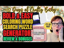 BOLD and EASY Coloring WordSearch Puzzle Generator Review & BONUSES | Crafty Becky Tutorials