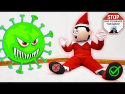 Caught Elf On The Shelf Moving! Giant Elf Gets Germs!