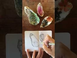 A sketch of decorated oysters - a great DYI gift!