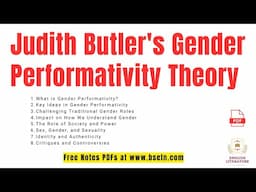 Judith Butler's Gender Performativity Theory in Urdu #JudithButler #GenderPerformativityTheory #urdu