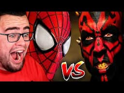 Reacting to SPIDER-MAN vs DARTH MAUL Fight!!