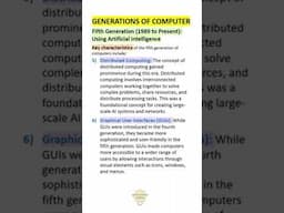 Key characteristics of the fifth generation of computers