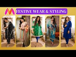 MYNTRA FESTIVE WEAR HAUL & STYLING | MYNTRA DIWALI OUTFITS| GoGlam