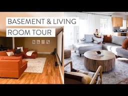 COZY BASEMENT MEDIA ROOM + LIVING ROOM TOUR | The Kola Home