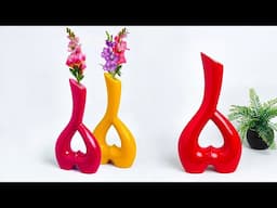 Lovely Flower vase //Birthday gift showpiece making at home // Stylist flower vase making