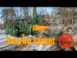 Threading A Needle With A Large Oak Tree Using  A Chain Saw And John Deere 1025R