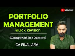 Portfolio Management Revision | Quick Concepts & Questions | CA Final AFM