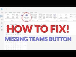 Teams Meeting Button Missing