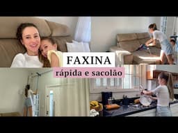 FAXINA rápida, rotina do dia,  sacolão, lavei as cortinas e o sofá ✨ Stella Alves