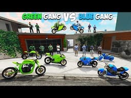 Green Gang VS Blue Gang BIKE COLLECTION CHALLENGE in GTA 5!