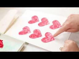 Easy Watercolor Mini Hearts Valentine's Card Tutorial for Beginners