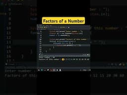 Java Program to find factors of a number #javatutorial