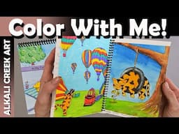 Color With Me in My New Coloring Book - Why Good Paper Is So Important - Watercolor and Markers!