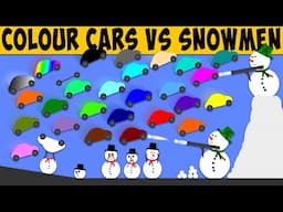 Colour Cars VS Snowmen - Car Race Algodoo