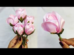 DIY satin ribbon roses/how to make beautifull flower with satin ribbon easily