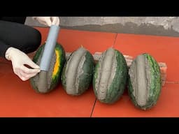 Wow! Watermelon And Cement - DIY Coffee Table, Flower Pot Is So Easy