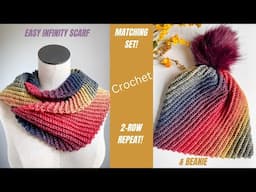 Easy Crochet Ribbed Scarf and Hat Patterns - So easy and unique!