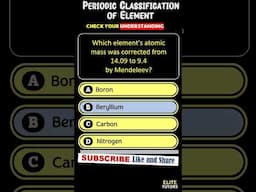 Part 15 | Periodic Classification of Element | #neet #sscmaharashtraboard #upsc #mhcet | ScienceQuiz