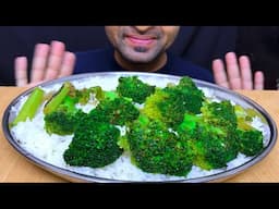 Asmr : Eating fresh vegetable Broccoli | simple eating show | Indian village food | real mukbang