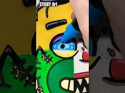 Drawing Homer Simpson as 4 Different Monsters 👹in 1 with Posca #shorts #art #halloween