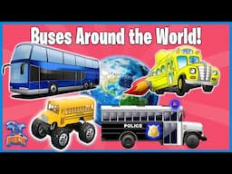 Pily the Puppet Teaches Toddlers about School Bus, Police Bus and More Buses! [Learn New Words]